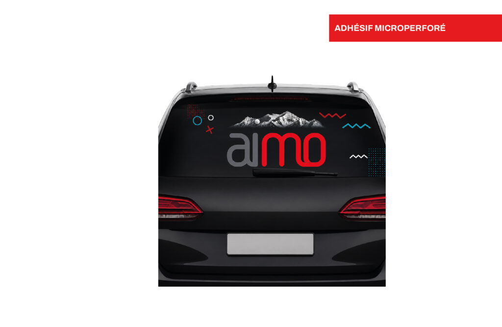 Adhésif Microperforé Avec Film de Protection, imprimé par Aimosa en Suisse