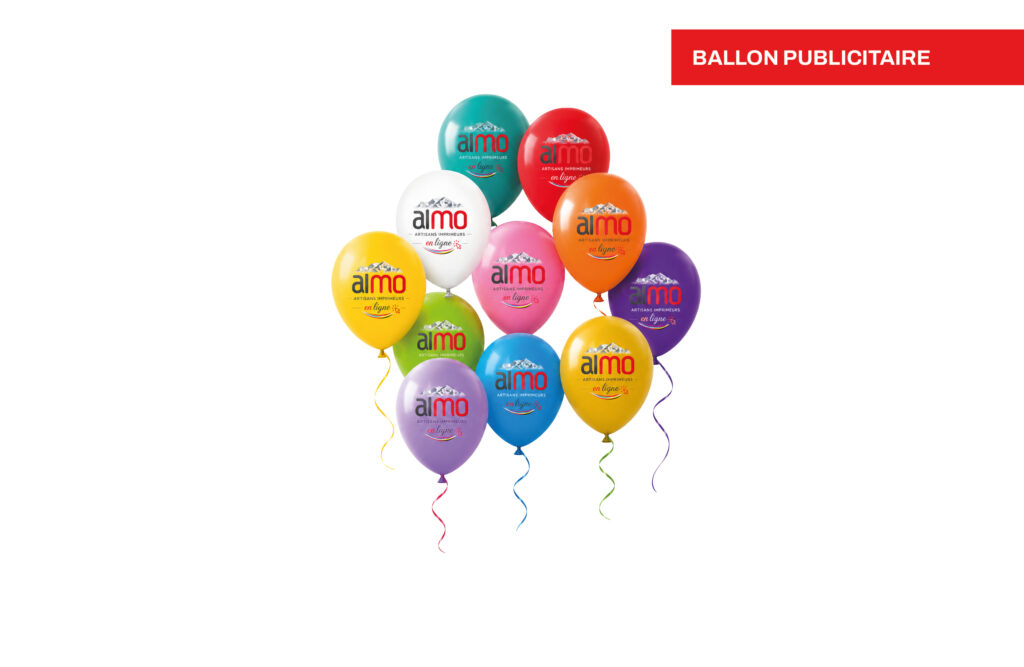 Ballon de baudruche publicitaire - Large choix de couleur, imprimé par Aimosa en Suisse