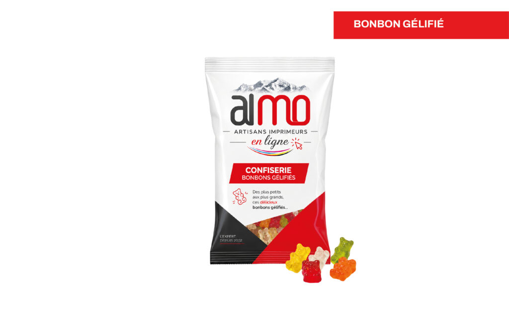 Bonbon gélifié, imprimé par Aimosa en Suisse