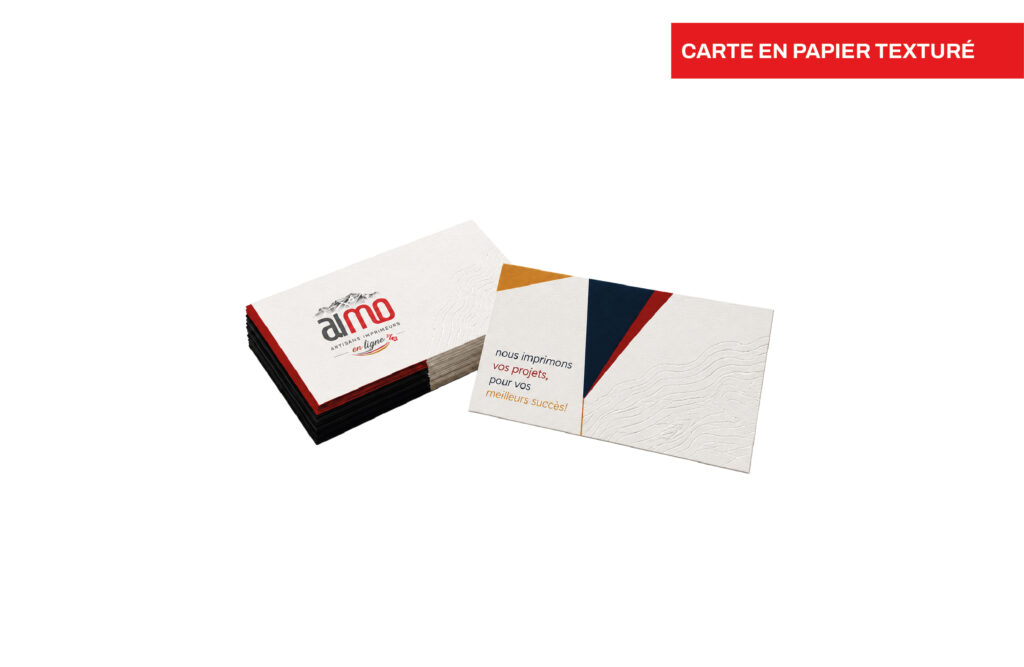 Carte en papier texturé - Aspect naturel, imprimé par Aimosa en Suisse