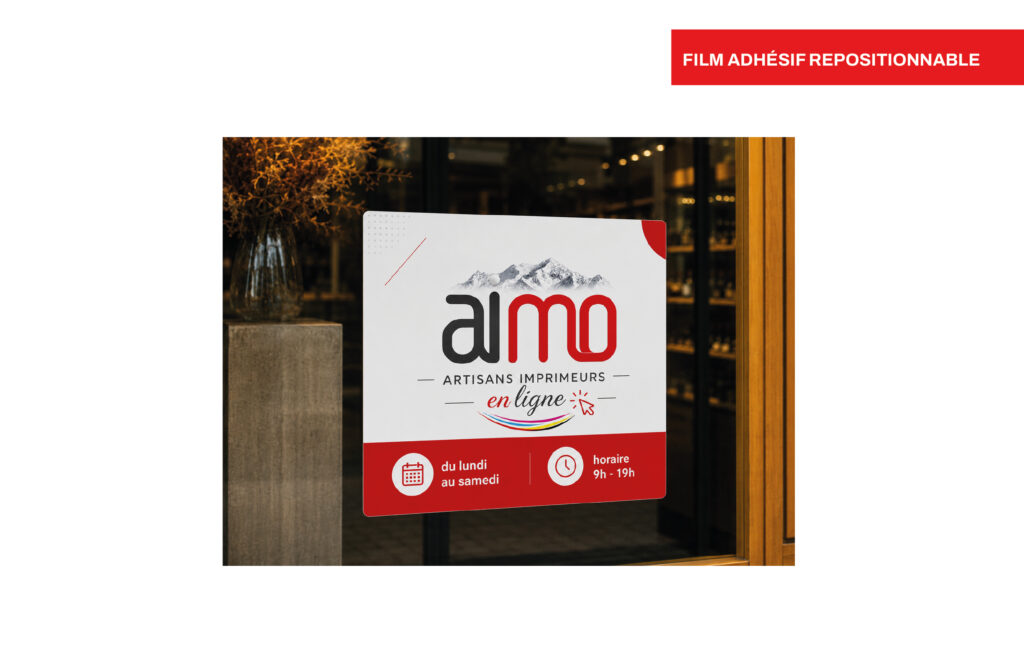 Film Adhésif Repositionnable - Vinyle Micro Ventouse, imprimé par Aimosa en Suisse