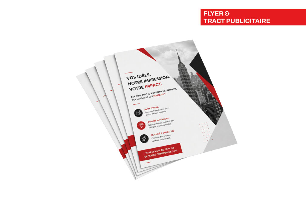 Impression de flyers et prospectus publicitaires standard - Aimosa Suisse