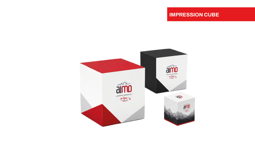 Impression cube personnalisé pas cher, imprimé par Aimosa en Suisse