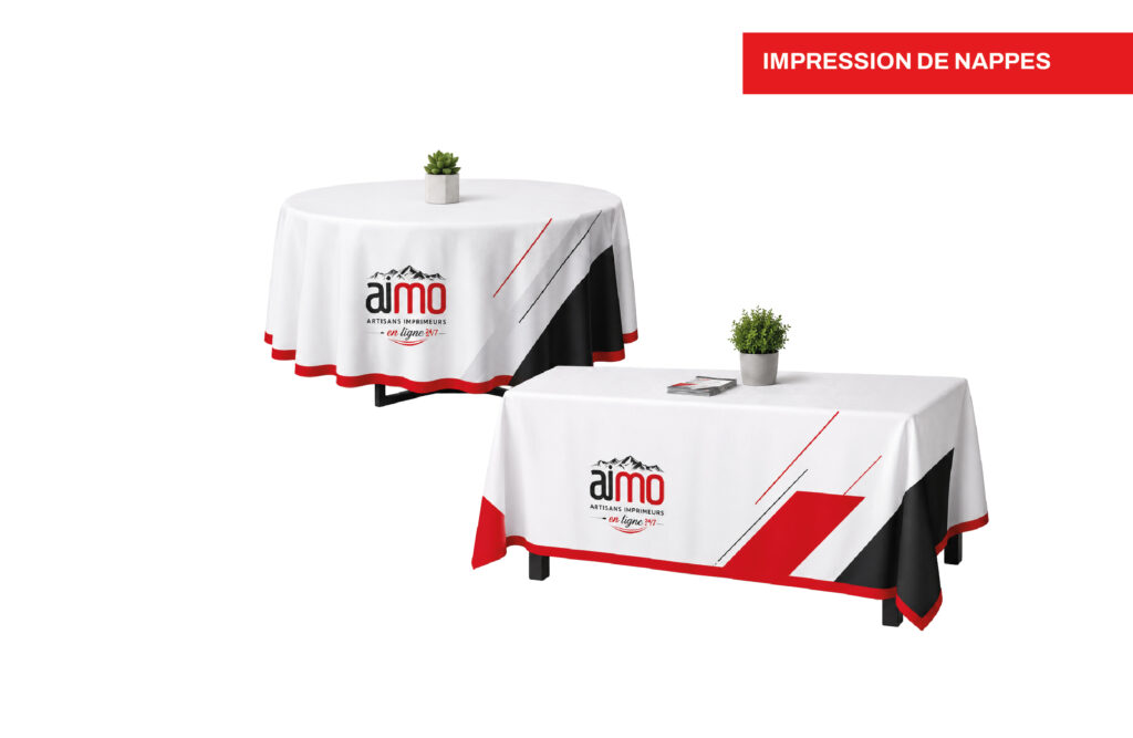 Nappe personnalisée en tissu imprimée par Aimosa