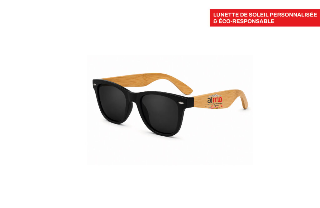 Lunette de soleil personnalisée & éco-responsable, imprimé par Aimosa en Suisse