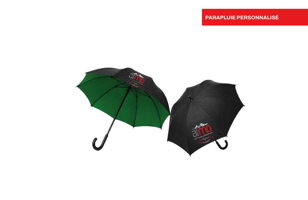 Parapluie personnalisé avec face intérieure colorée, imprimé par Aimosa en Suisse