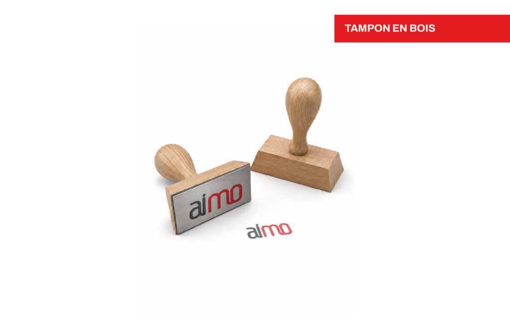 Tampon en bois, imprimé par Aimosa en Suisse