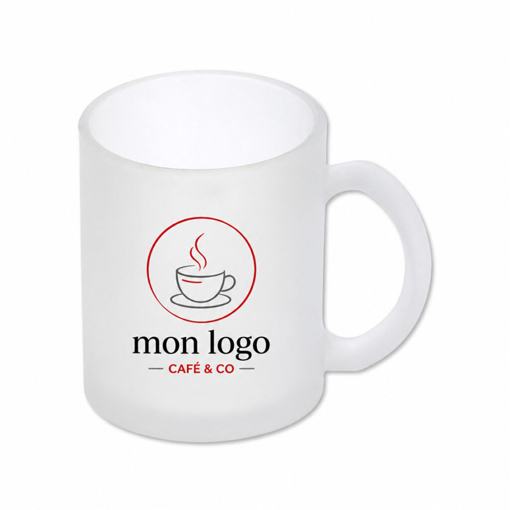 Mug givré personnalisé, imprimé par Aimosa en Suisse