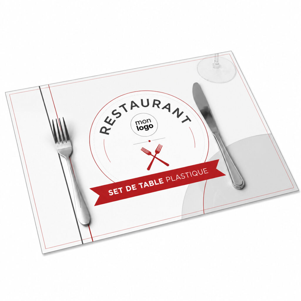 Set de Table Plastique, imprimé par Aimosa en Suisse